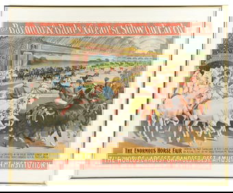 THE BARNUM & BAILEY GREATEST SHOW ON EARTH FRAMED ADVERTISING POSTER