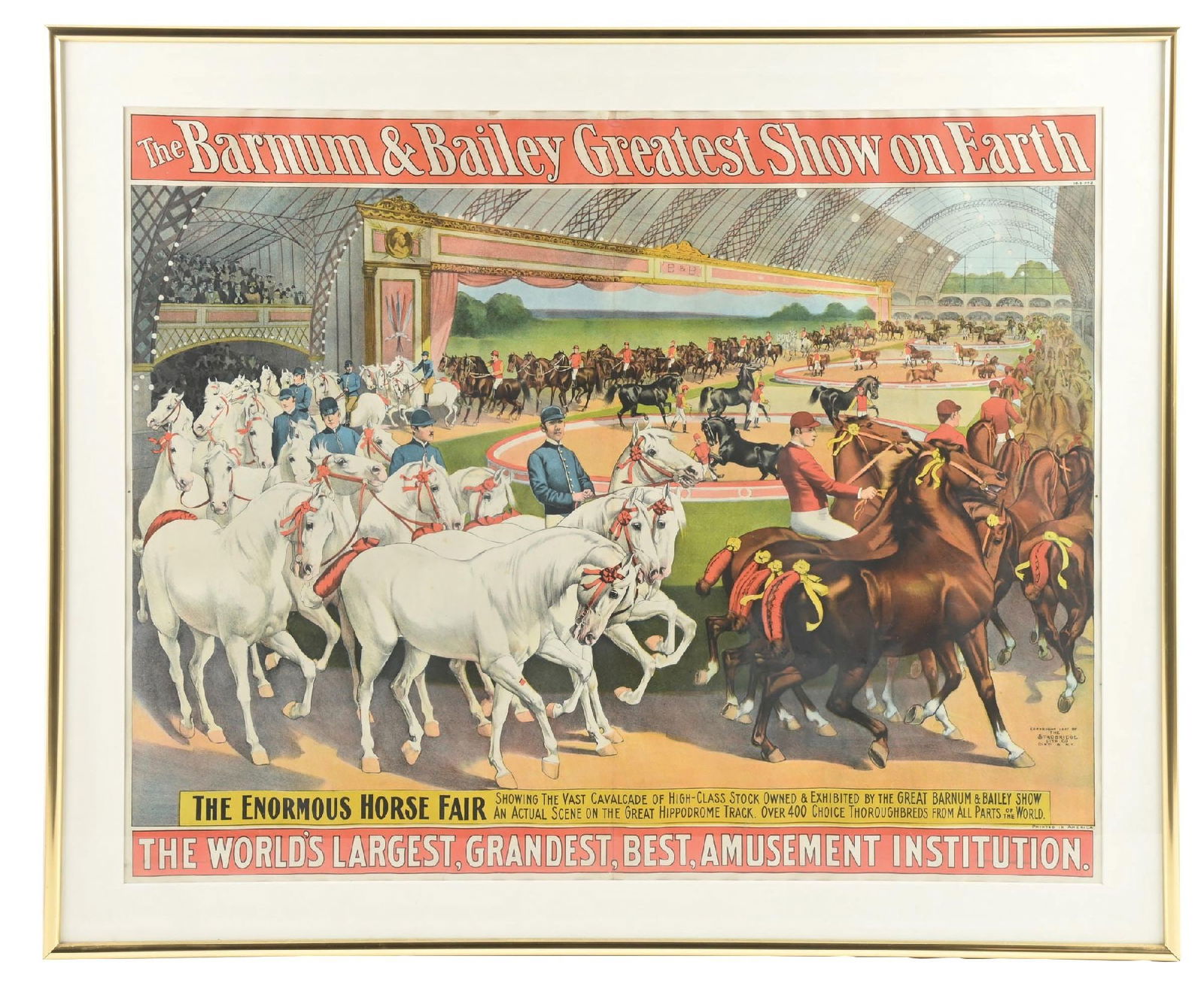THE BARNUM & BAILEY GREATEST SHOW ON EARTH FRAMED ADVERTISING POSTER (1 of 3)
