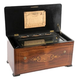 SWISS CYLINDER ORGAN 6-TUNE MUSIC BOX