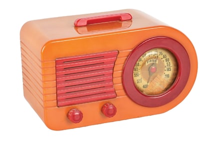 FADA MODEL 1000 INSERT "BULLET" RADIO IN BUTTERSCOTCH WITH RED CATALIN