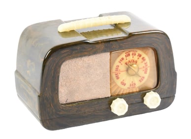 FADA MODEL 711 RADIO IN BLUE CATALIN AND IVORY TRIM