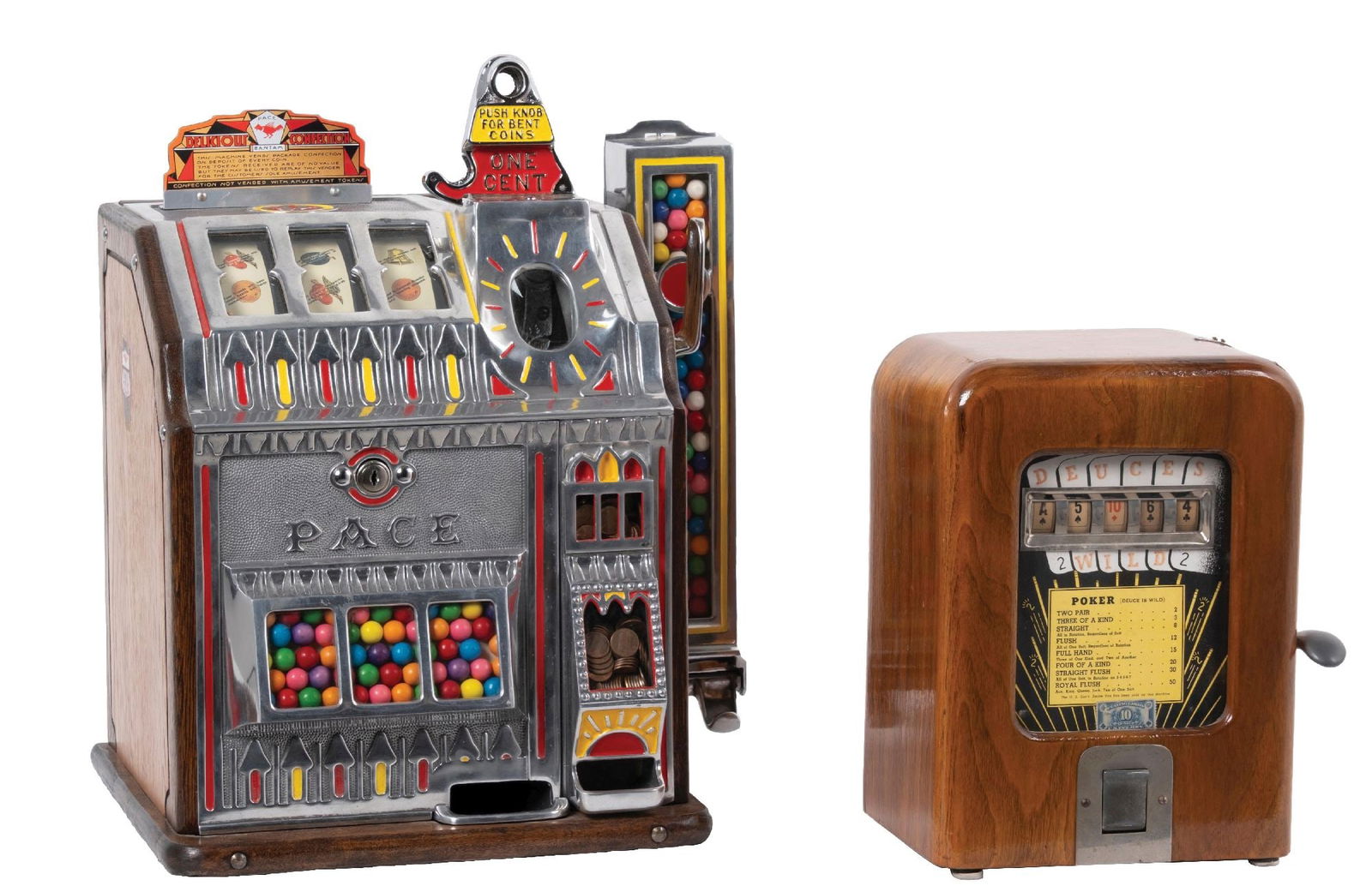 1¢ PACE FRONT VENDER BANTAM SLOT MACHINE WITH SIDE VENDER (1 of 5)