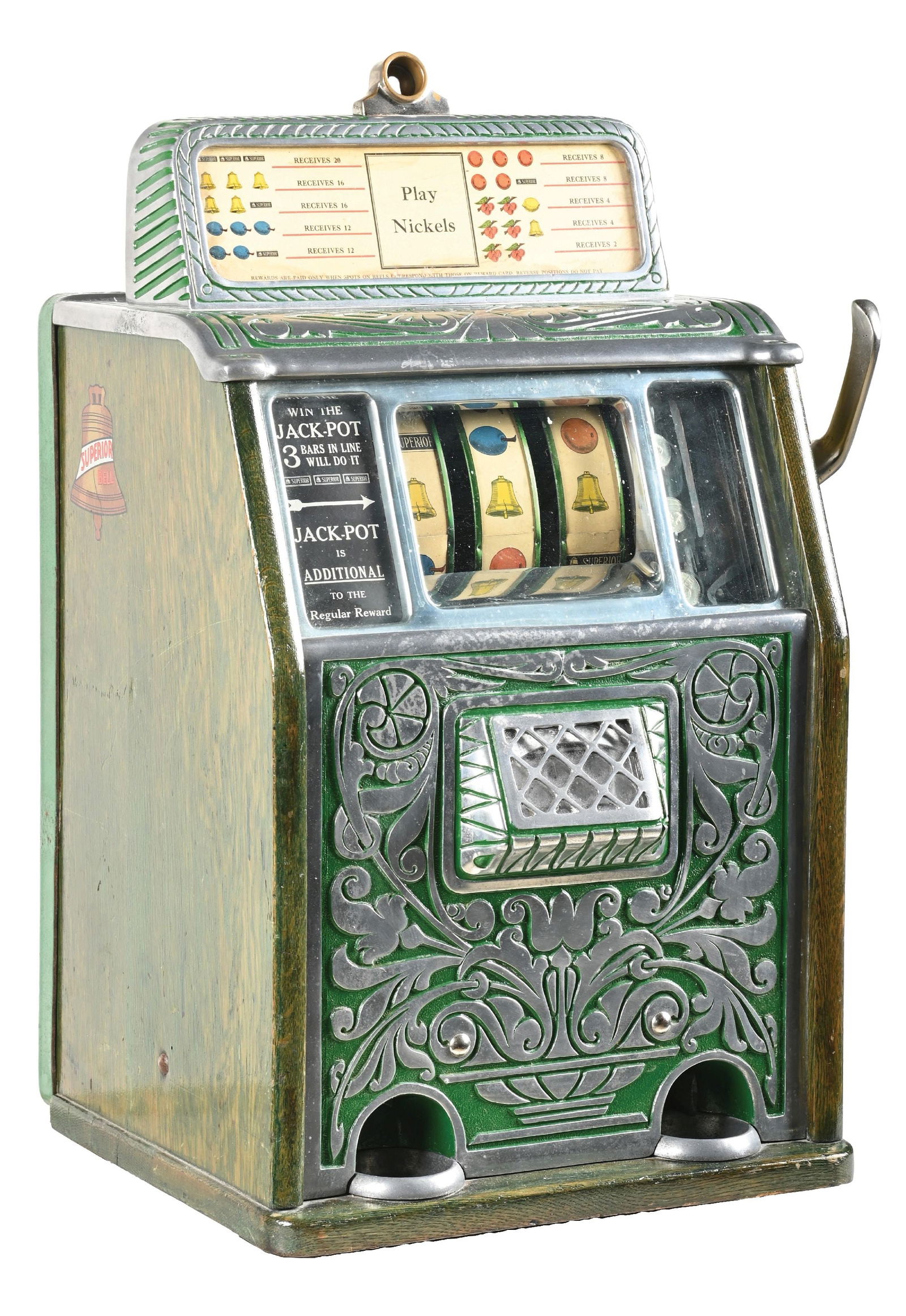 5¢ CAILLE BROS. CO. SUPERIOR BELL SLOT MACHINE (1 of 4)