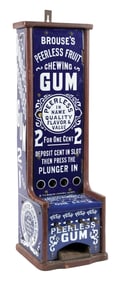 1¢ BROUSE'S PEERLESS FRUIT CHEWING GUM VENDING MACHINE