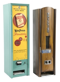 PAIR OF WALL HANGING CIGAR VENDING MACHINES
