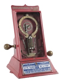 1¢ DETROIT MEDICAL BATTERY "ELECTRICITY IS LIFE" ARCADE SHOCKER