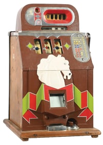 10¢ MILLS NOVELTY CO. HORSE HEAD BONUS SLOT MACHINE