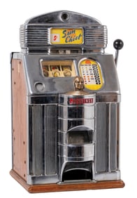 5¢ JENNINGS SOLID FRONT SUN CHIEF SLOT MACHINE
