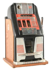10¢ MILLS NOVELTY CO. 7-7-7 PAYS HI-TOP SLOT MACHINE