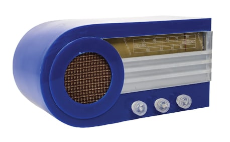 CYARTS B RADIO IN BLUE PLEXON CASE
