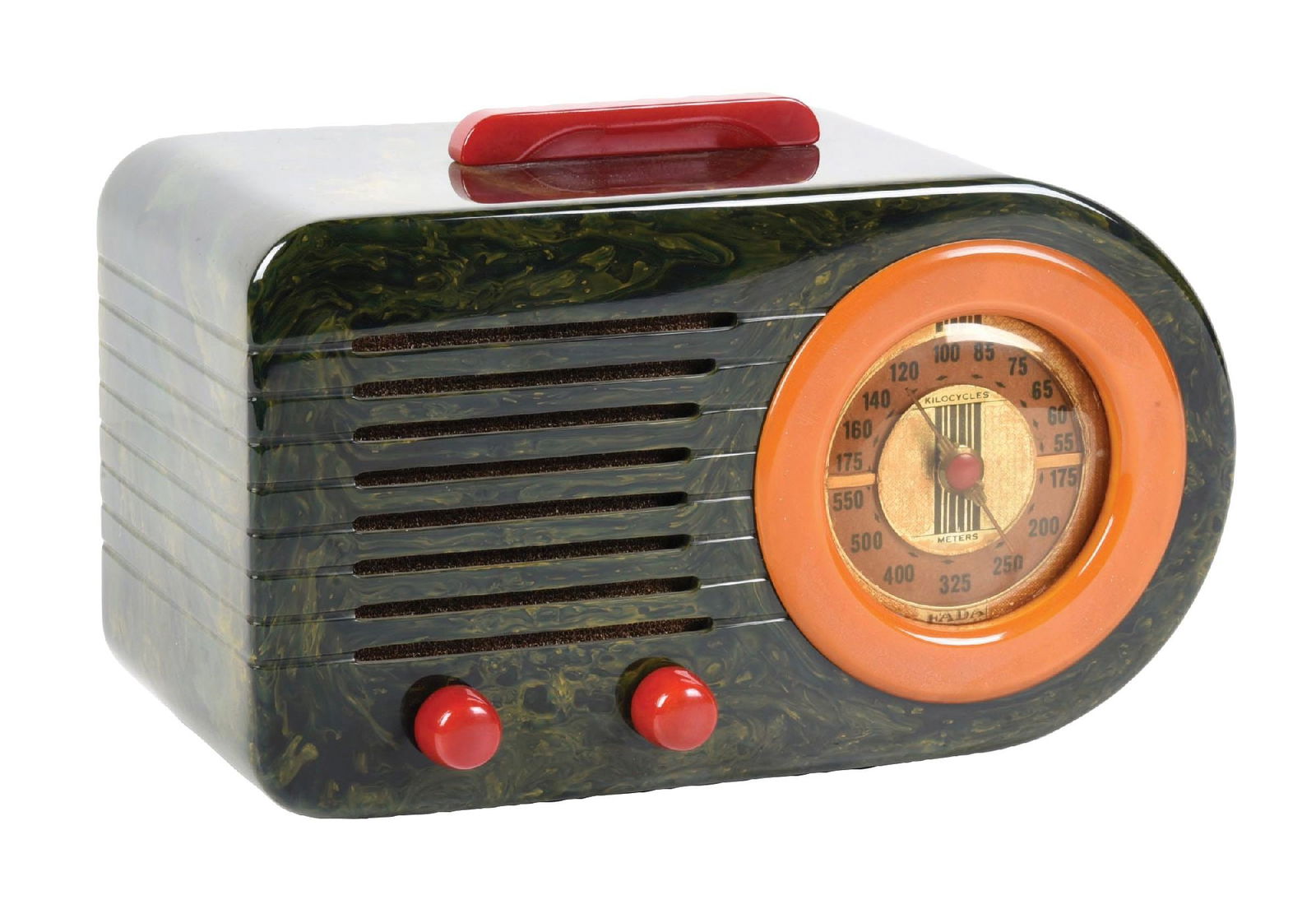 FADA 115 "BULLET" RADIO IN BLUE CATALIN WITH RED AND YELLOW (1 of 6)