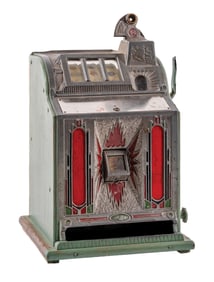 5¢ MILLS NOVELTY 2 COLUMN VENDER WITH BURSTING JACKPOT SLOT MACHINE