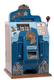 5¢ JENNINGS "HUNTING SCENE" CHIEF SLOT MACHINE