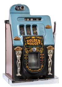5¢ MILLS NOVELTY GOLD NUGGET SLOT MACHINE