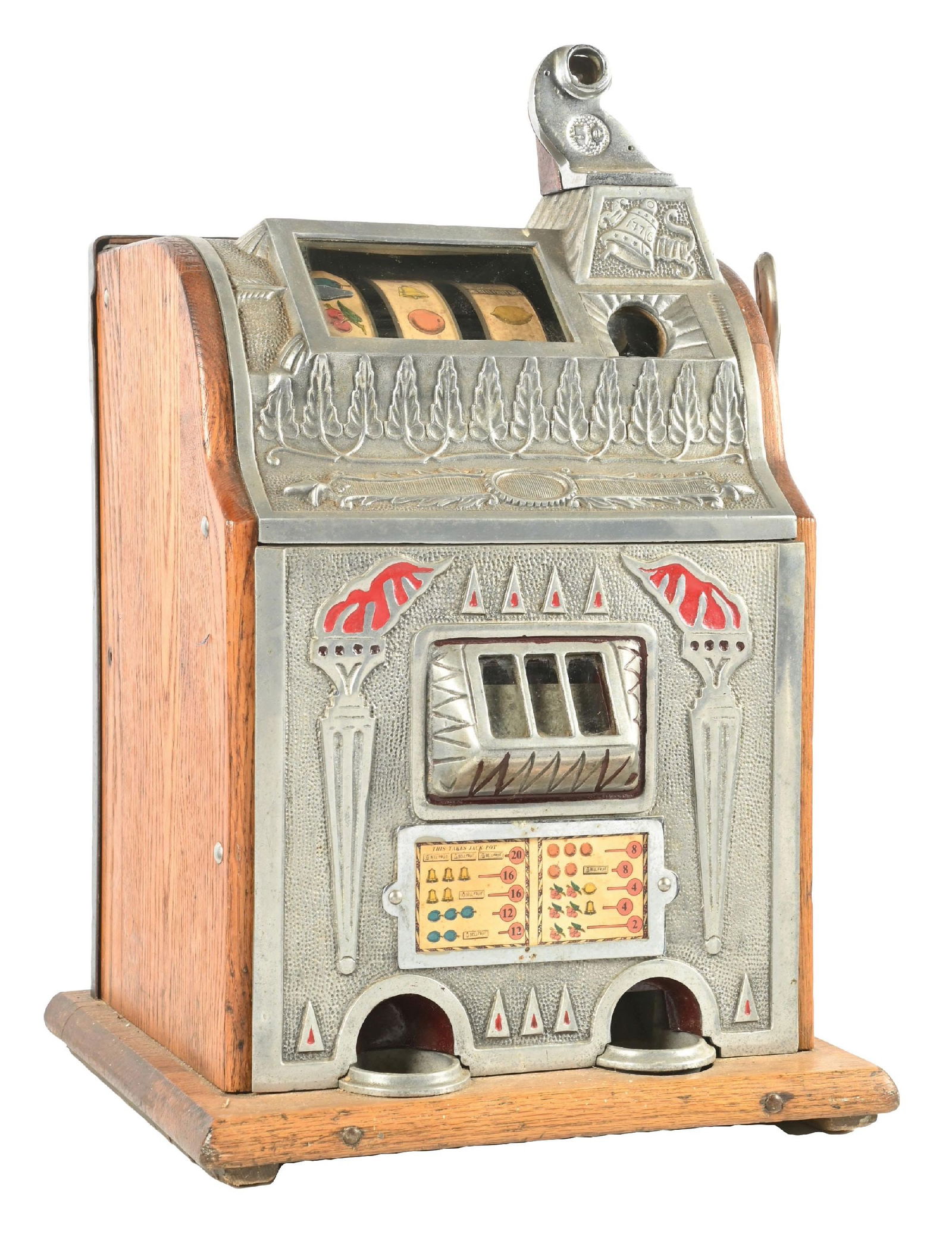 5¢ MILLS NOVELTY CO. TORCHES FRONT SLOT MACHINE (1 of 6)