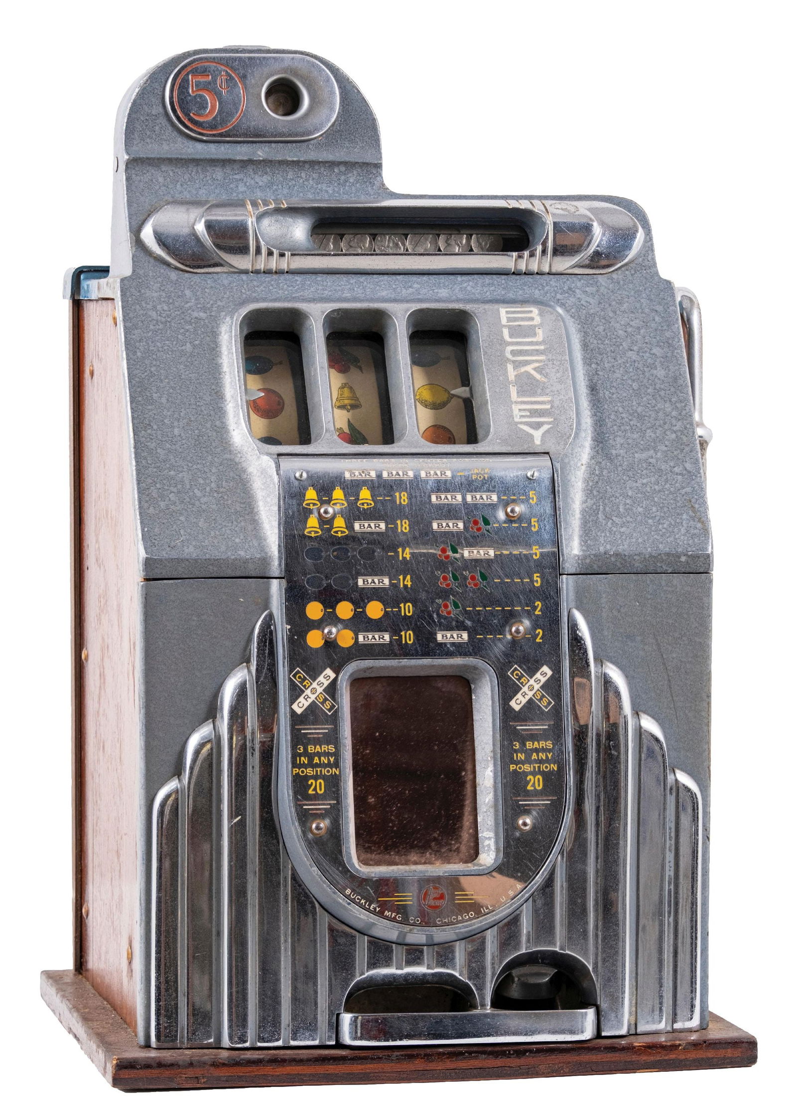 5¢ BUCKEY CRISS-CROSS SLOT MACHINE (1 of 5)