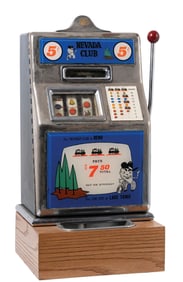 5¢ JENNINGS NEVADA CLUB OPEN FRONT SLOT MACHINE