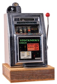5¢ MILLS 4-REEL OPEN FRONT SLOT MACHINE