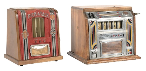PAIR OF COUNTER TOP TRADE STIMULATORS: PICK-A-PACK AND TWENTY ONE CIGARETTE