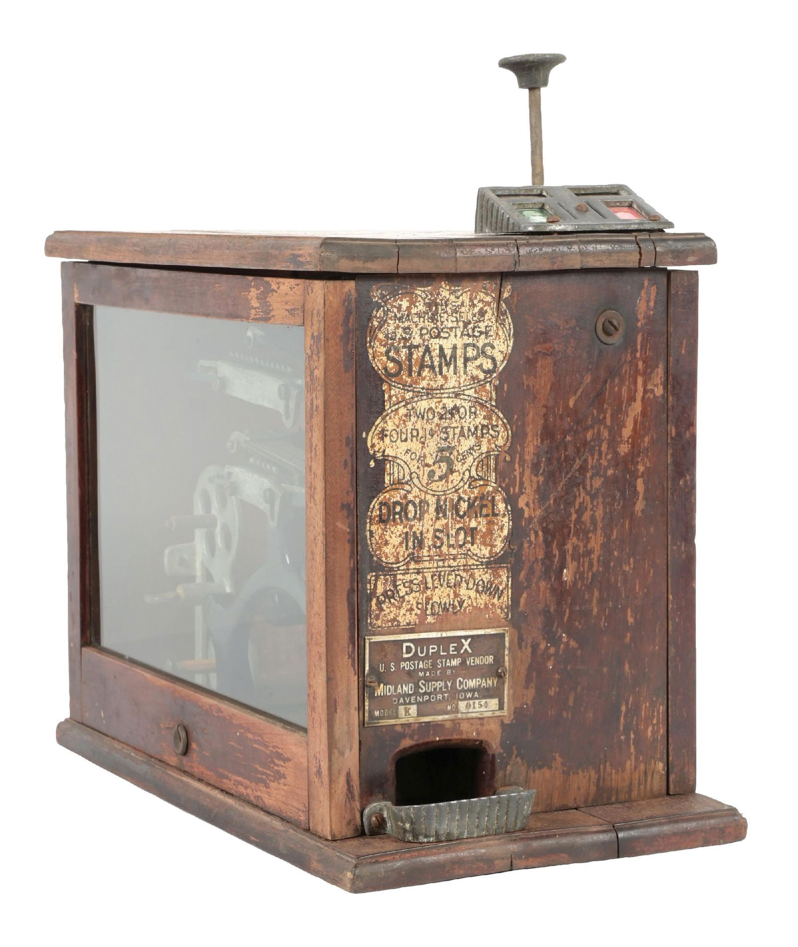 5¢ MIDLAND SUPPLY CO. DUPLEX STAMP VENDING MACHINE (1 of 6)