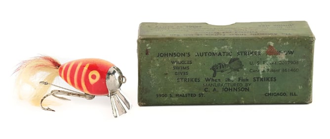 RED & WHITE FLYROD JOHNSON AUTOMATIC STRIKER