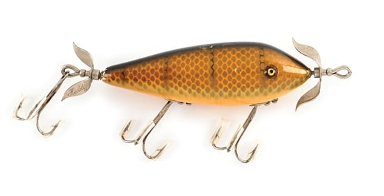 THREE HOOK HEDDON 300 SURFACE MINNOW IN PIKE SCALE