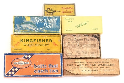 SEVEN MISCELLANEOUS LURE BOXES