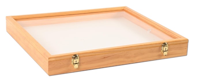 MEDIUM OAK WOOD DISPLAY CASE
