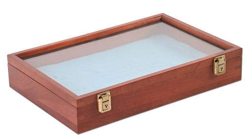 SMALL CHERRY WOOD DISPLAY CASE