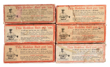 4 EMPTY HEDDON BRUSH BOXES