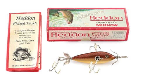 BEAUTIFUL HEDDON UNDERWATER MINNOW IN RED SCALE
