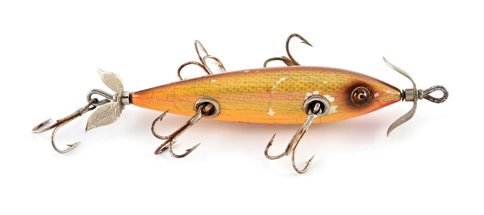 UNUSUAL HEDDON MINNOW IN SHINER SCALE (1 of 6)