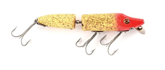 HEDDON JOINTED VAMP IN RED HEAD SILVER FLITTER