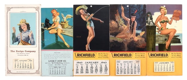 5 MID-CENTURY PINUP CALENDARS