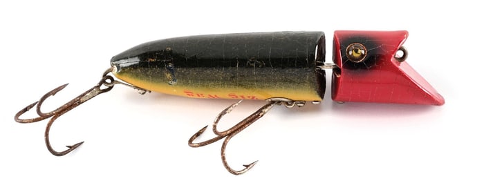 HEDDON ZIG WAG IN RED HEAD GREEN CRACKLEBACK