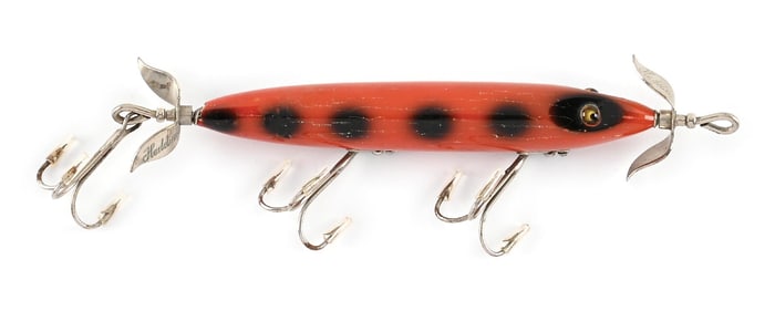 HEDDON TORPEDO IN ORANGE, BLACK SPOTS