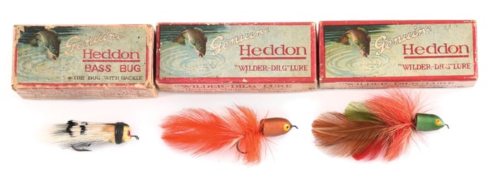 THREE HEDDON FLYROD LURES IN BOXES