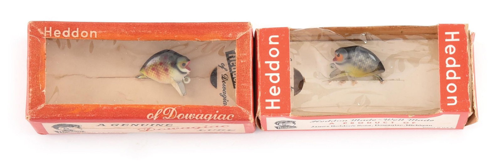 PAIR OF BOXED PUNKIE SPOOKS: Both baits are Excellent in their correct boxes. 980SUN in Sunfish and 980CRA in Crappie, both have the single hook and molded lip, and both boxes are in Excellent Minus or better condition and come w