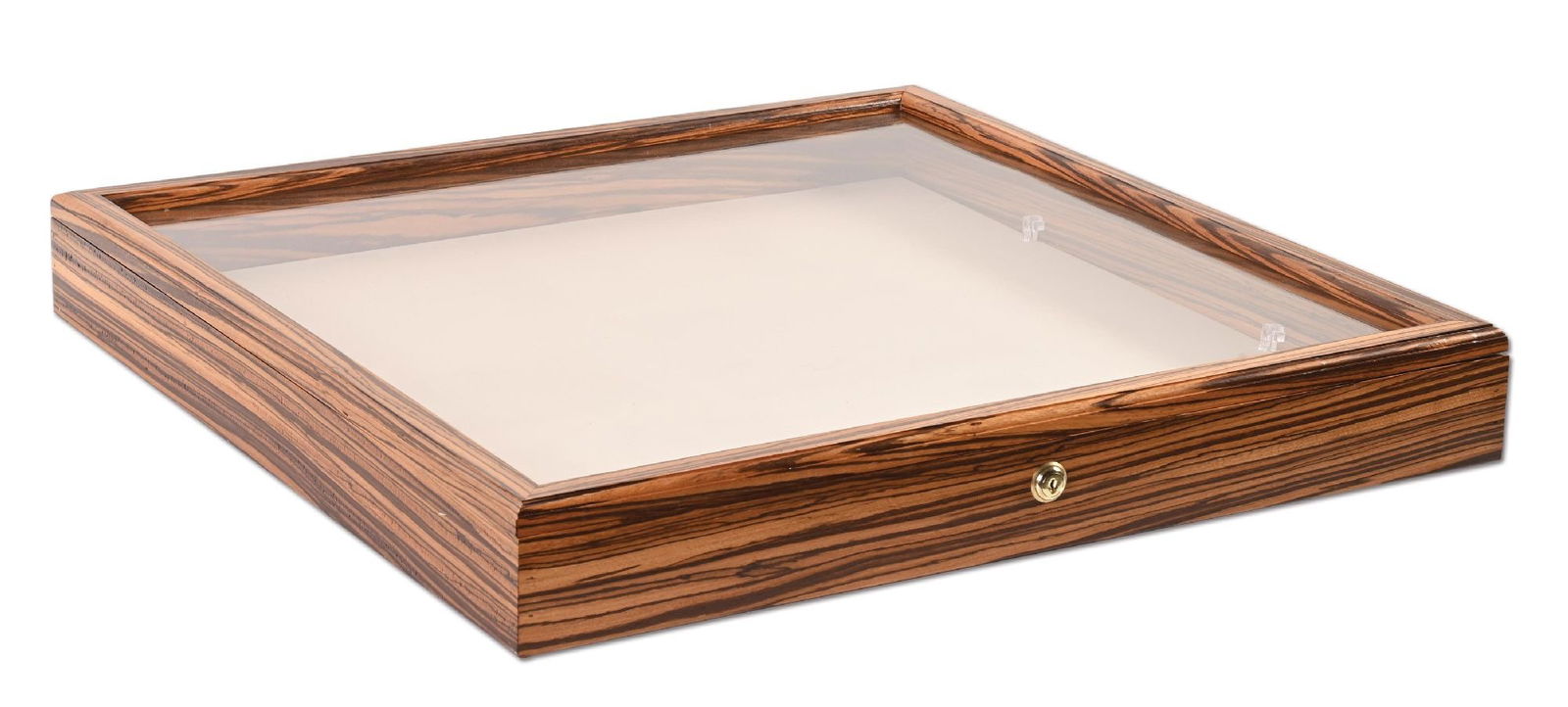 LARGE OAK DISPLAY CASE W/ KEY (1 of 2)