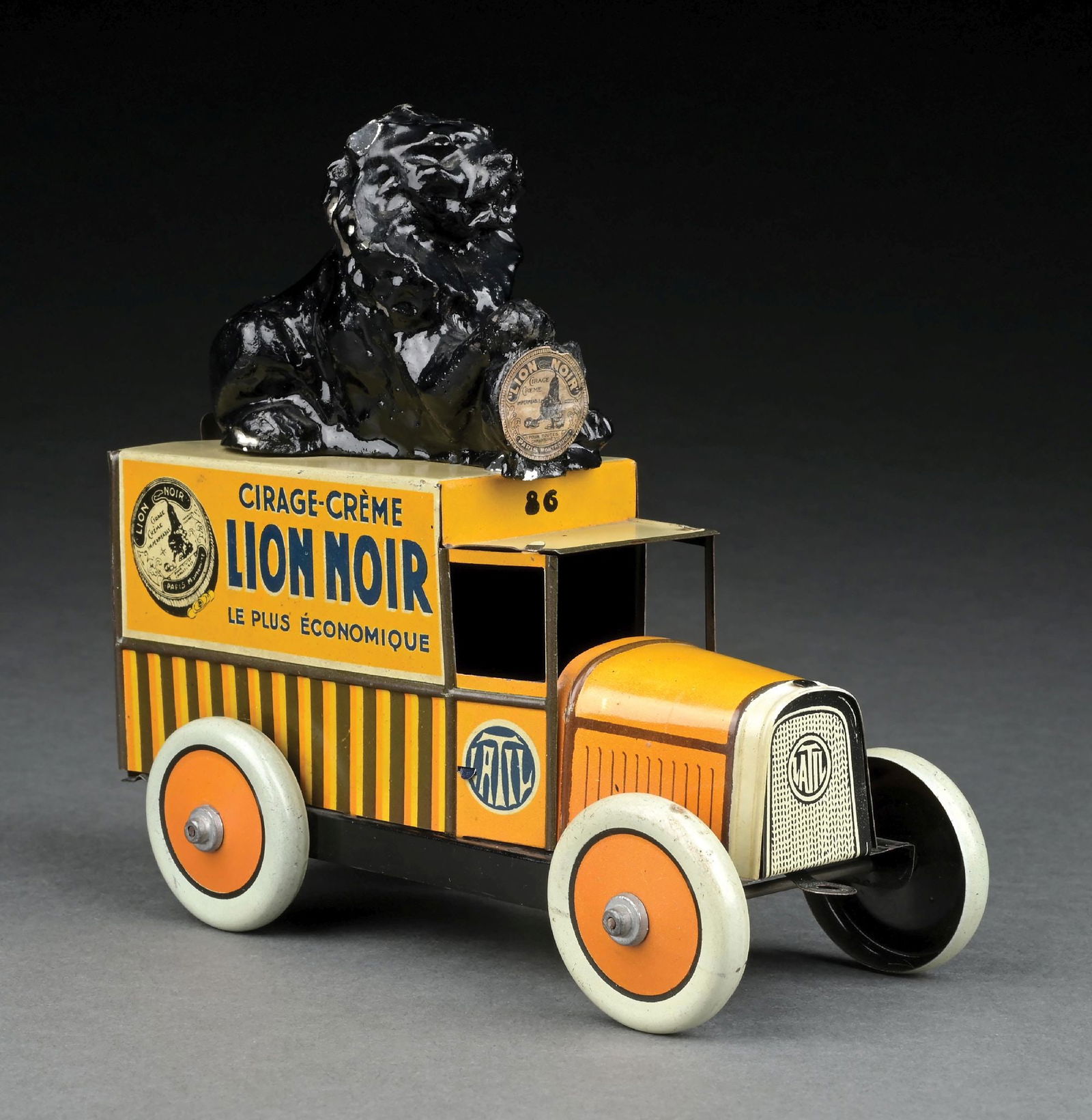 SCARCE FRENCH TIN LITHO MIRROR TRUCK (1 of 10)