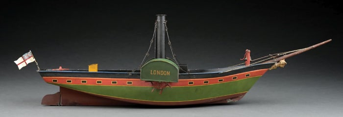 ROCK & GRANER CLOCKWORK SIDE WHEEL "LONDON" BOAT