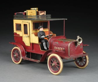 BING HAND-PAINTED CLOCKWORK-POWERED LIMOUSINE
