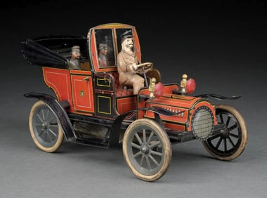 GERMAN GUNTHERMANN TIN LITHO CLOCKWORK AUTOMOBILE OPEN TOURING CAR