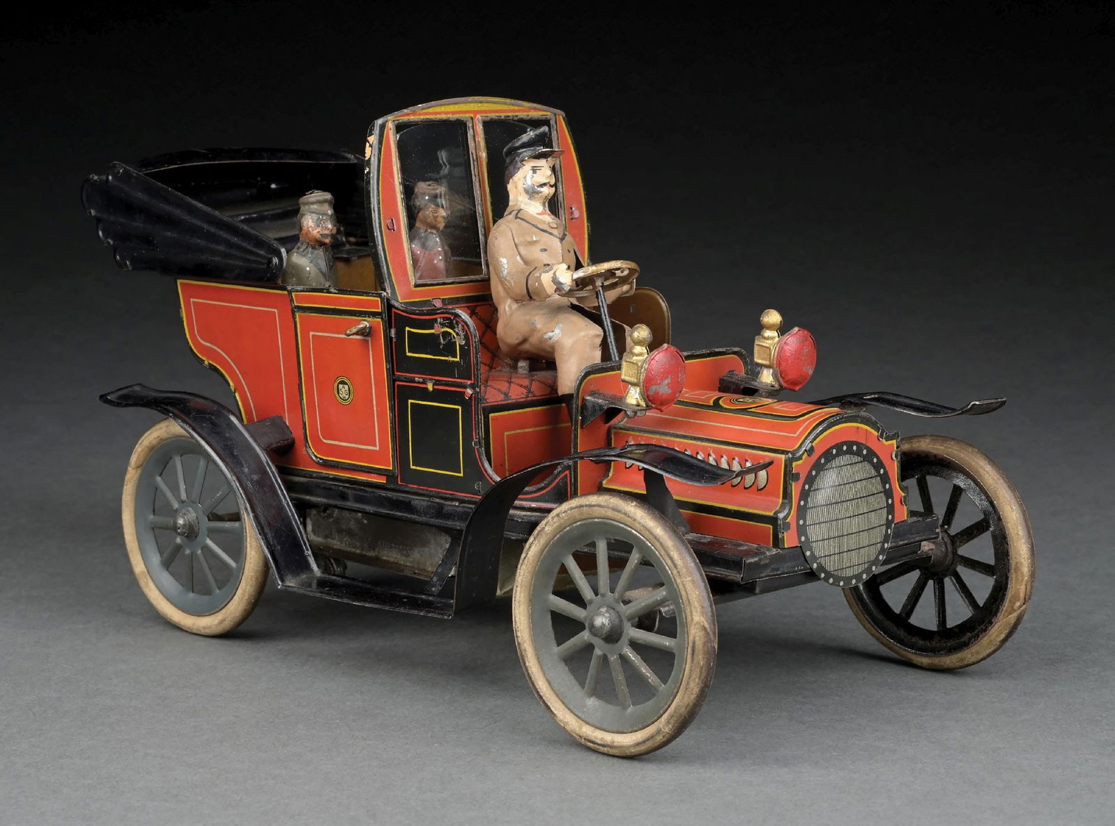 GERMAN GUNTHERMANN TIN LITHO CLOCKWORK AUTOMOBILE OPEN TOURING CAR (1 of 9)