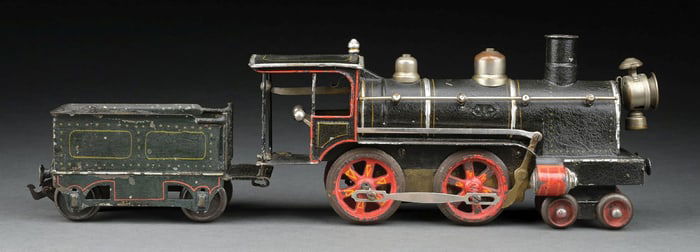 MARKLIN I GA. HAND-PAINTED 4-4-0 LONG CAB LOCOMOTIVE & TENDER