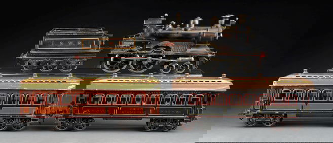 BING HAND-PAINTED II GA. LIVE STEAM TRAIN SET