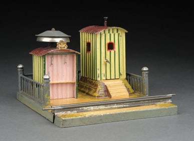 MARKLIN HAND-PAINTED ADJUSTABLE GAUGE GUARDHOUSE W/ BELL SHACK