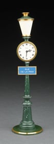 CONTEMPORARY LAMP W/ CLOCK W/ FRENCH INSCRIPTION