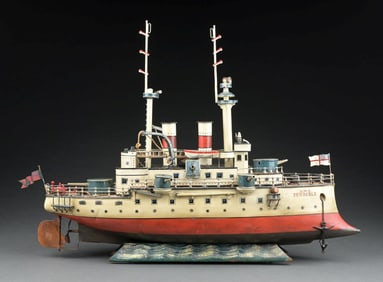 MARKLIN CAT. REF. 5121 HAND-PAINTED "HMS TERRIBLE" BATTLESHIP