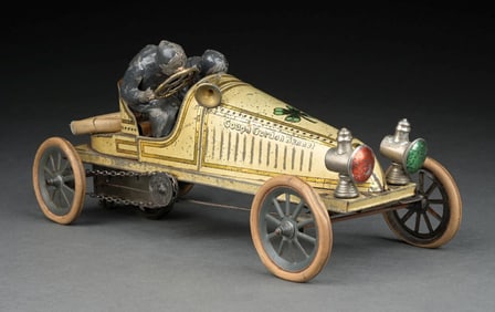 RARE LARGE SIZE GERMAN GUNTHERMANN TIN LITHO WIND-UP GORDON BENNETT COUPE AUTO